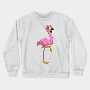 Flamingo with Glasses Crewneck Sweatshirt